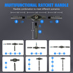 42-in-1 Magnetic Screwdriver Set T-handle Multifunctional Ratchet Screwdriver Bit Kit for Household DIY Bicycle Repair