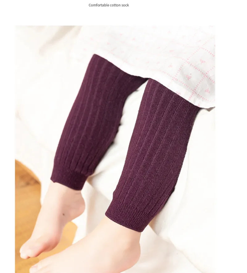 Spring Baby Boys Girls Pants Newborn Girl Leggings Tights Cotton Stretch Kids Children Knitting Trousers For 0 to 6Years