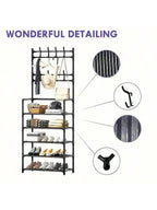 Hat rack, 5-layer multifunctional metal hook with 8 double hooks - space saving storage solution suitable for foyer, living room