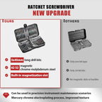 VMAN 66in1 Multifunction Ratchet Screwdriver Set Multi Magnetic Bits Mini Repair Tool Kit Household Tool For PC & Desk Etc.