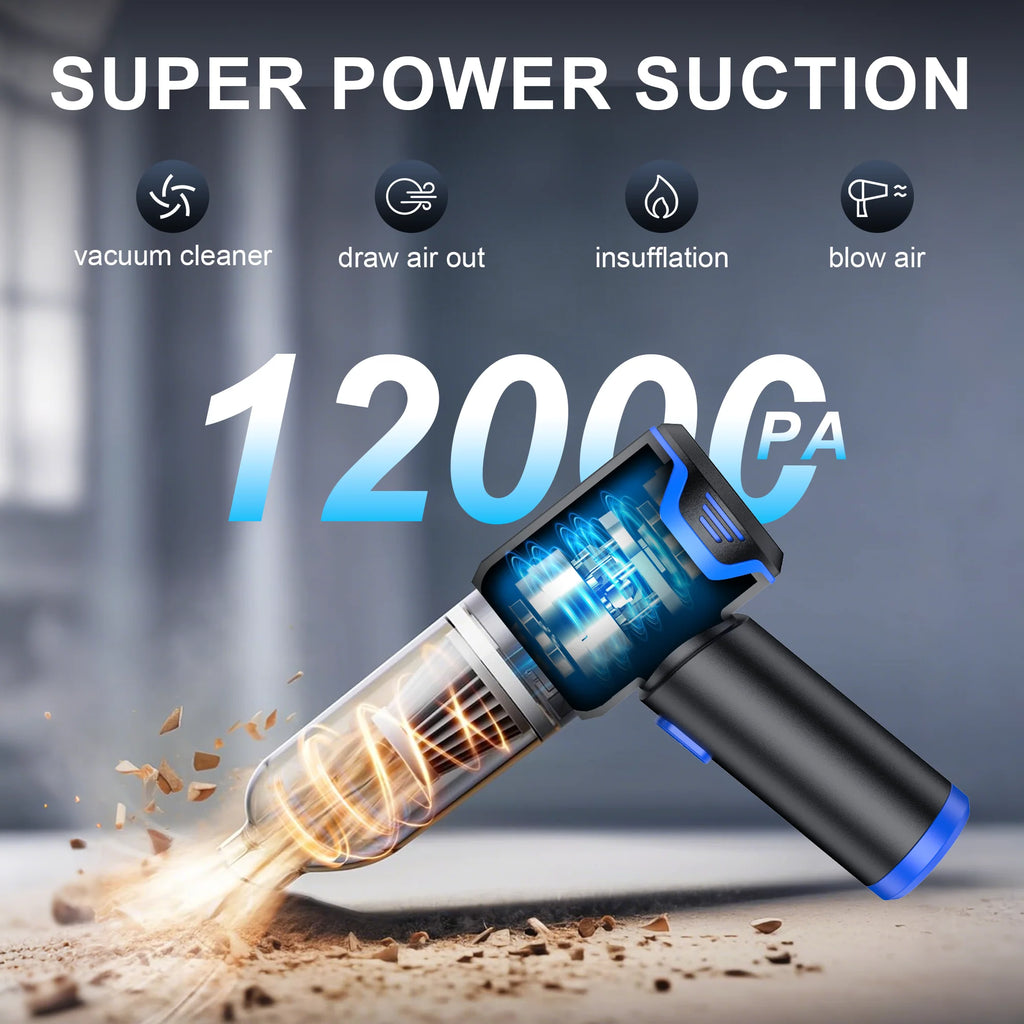 Portable Wireless Car Vacuum Cleaner 12000PA Wireless Vacuum Cleaner Dual Use for Home and Car High Powerful Vacuum Cleaner