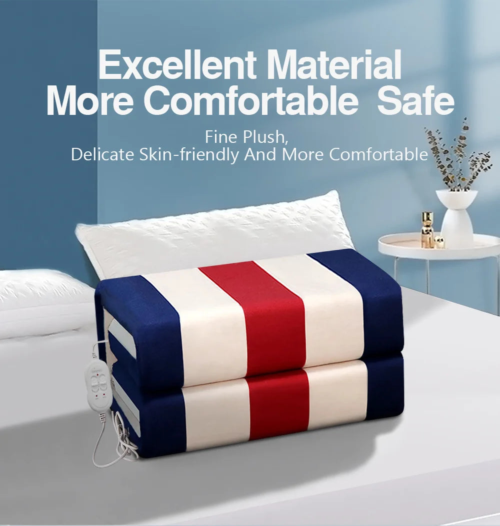 Electric Blanket 220V EU Plug Striped Printing Winter Insulation Heating Electric Blanket Constant Temperature Control