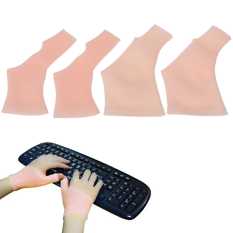 2PCS/1Pair Silicone Gel Wrist Thumb Support Gloves Arthritis Pressure Corrector〔CC55〕