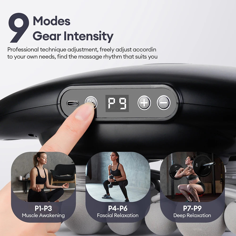 18-Head Fascia Gun High Frequency Vibration Deep Tissue Muscle Stimulate Muscle Fascia Body Massager Red Light Masajeador
