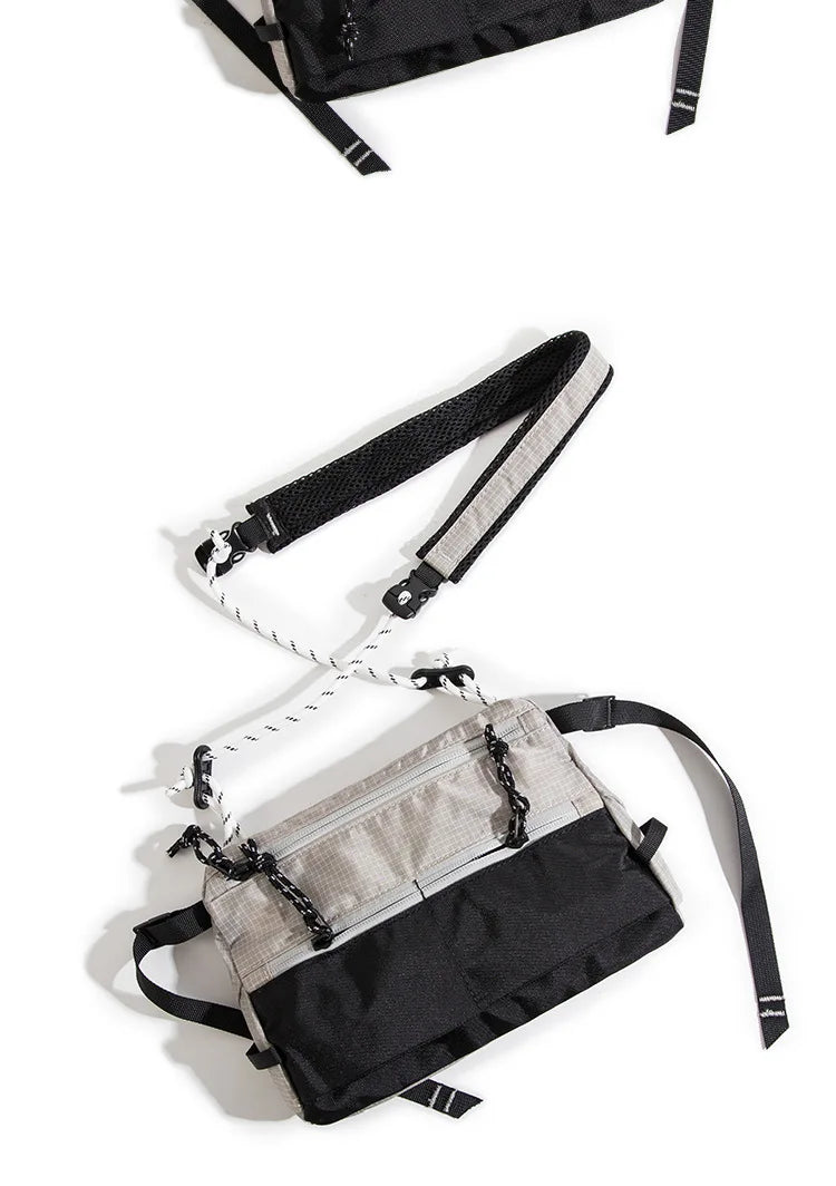 Outdoor Sports Crossbody Sling Bag Nylon Retro Waterproof Tear-Resistant for Cycling Running Hiking Outdoor Essentials