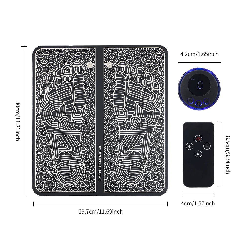 Rechargeable Electric Foot Massager Pad Electrostimulator Massage Mat EMS Muscle Massager Relax Feet Massage Fitness Masajeador