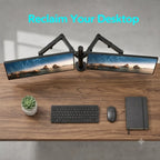 Dual Monitor Stand, Heavy Duty Adjustable Monitor Desk Mount for 2 Screens up to 32 Inches, Fully Adjustable Height, Tilt, Swivel, Rotate, Supports 17.6 lbs per Monitor Arm, Easy Installation