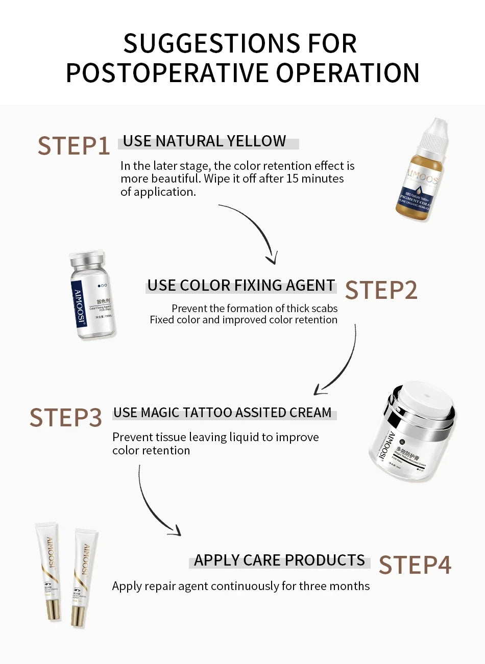 Dark Eyebrow Tattoo Ink for Semi Permanent Makeup Professional Vegan Microblading Pigment Inks Beauty Health PMU Tattoo Supplies