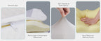 JHK King Size Ergonomic Memory Foam Bed Pillow with Cooling Pillowcase Cervical Contour Pillows For Back Stomach Sleepers
