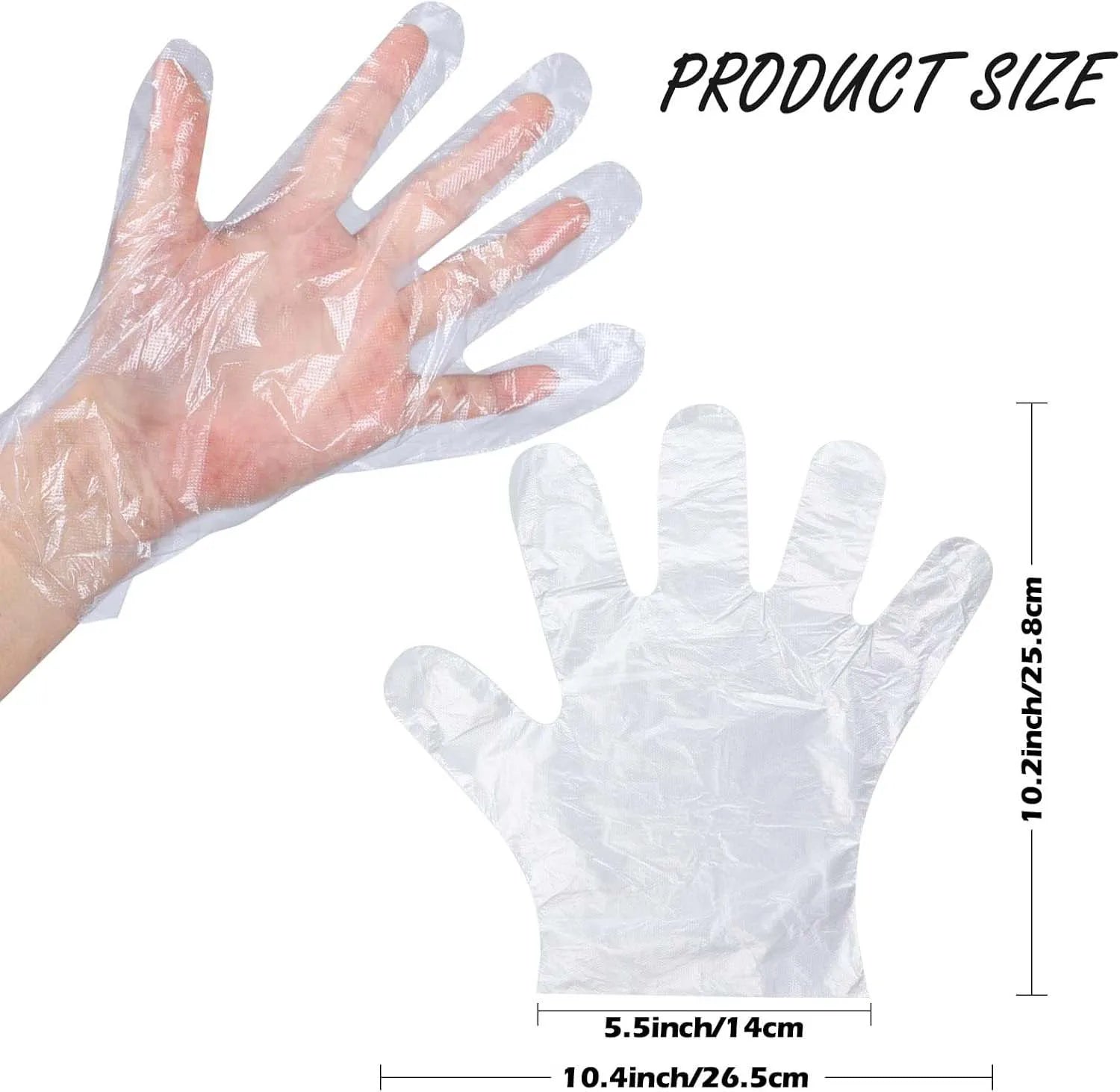 500 Pack Disposable Plastic Gloves Clear