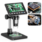 Hayve 4.3'' Digital Microscope 1000X Coin Microscope 1080P Video Microscope for Adult Soldering Microscope With 8 LEDs , PC View