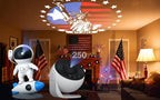 19-in-1 Galaxy Projector Starry Sky Night Light, 360° Rotate Planetarium Lamp with Independence Day Film Discs, LED Star Projector for Bedroom Home Decor, July 4th Patriotic Party Light, Kids Adults Gift, Timed & Adjustable