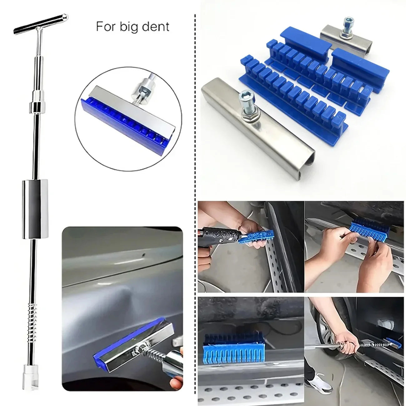 Car Dent Puller Kit for Dent Removal, Paintless Dent Removal Kit Slide Hammer T-Bar, Dent Remover Tool for Car Door Ding Repair
