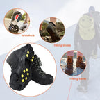 Outdoor Snow Claw Shoe Covers for Men and Women 10 Teeth Rock Climbing Crampons Non-Slip Climbing Cleats Hiking Accessories