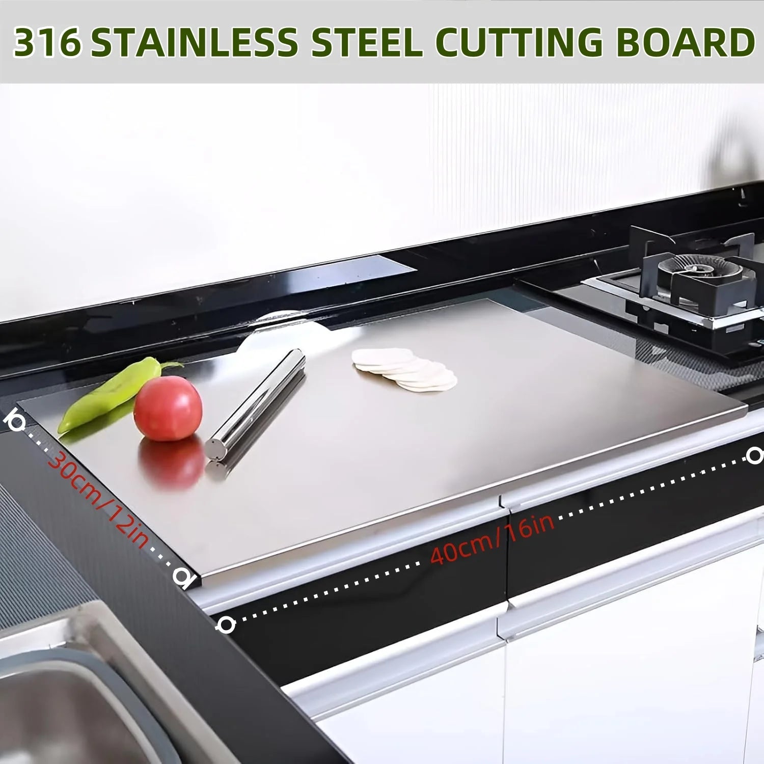 Stainless Steel Cutting Boards for Kitchen, Kneading Cutting Board Mats, Metal Cutting Board for Meat, Fruits, Vegetables, Bread, and Baking Small Cutting Boards