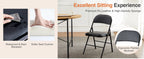 JHK Leather Padded Folding Chair 4 Pack Sturdy Metal Living Room Rocking Dinner Chairs Easy to Use Storage Outdoor Home Office