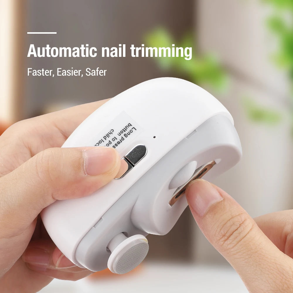 2 In 1 Electric Nail Trimmer Anti Splash Design Baby Adult Finger Toe Nail Clipper Manicure Pedicure Tools For Thick Nails