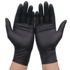 100PCS Black Nitrile Gloves - Disposable Oil-Resistant Non-Slip for Kitchen Cooking Baking Bar Tending Restaurant Food Prep