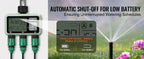 SucceBuy Water Timer 3 Outlets Hose 3 Independent Watering Zone LCD Display Rain Delay Mode Manual Mode Watering Sprinkler Timer