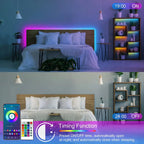 100FT Bluetooth LED Strip Lights, RGB Color Changing Led Strip Lighting with 24-Key Remote and  APP Control, Music Sync Lights