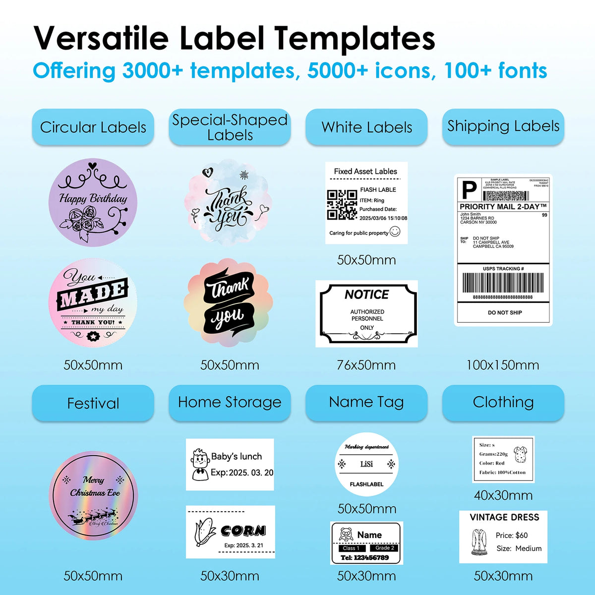 Thermal Label Printer -4x6 Shipping Label Printer for Small Business, Home Use - Compatible with Android, iPhone and Windows