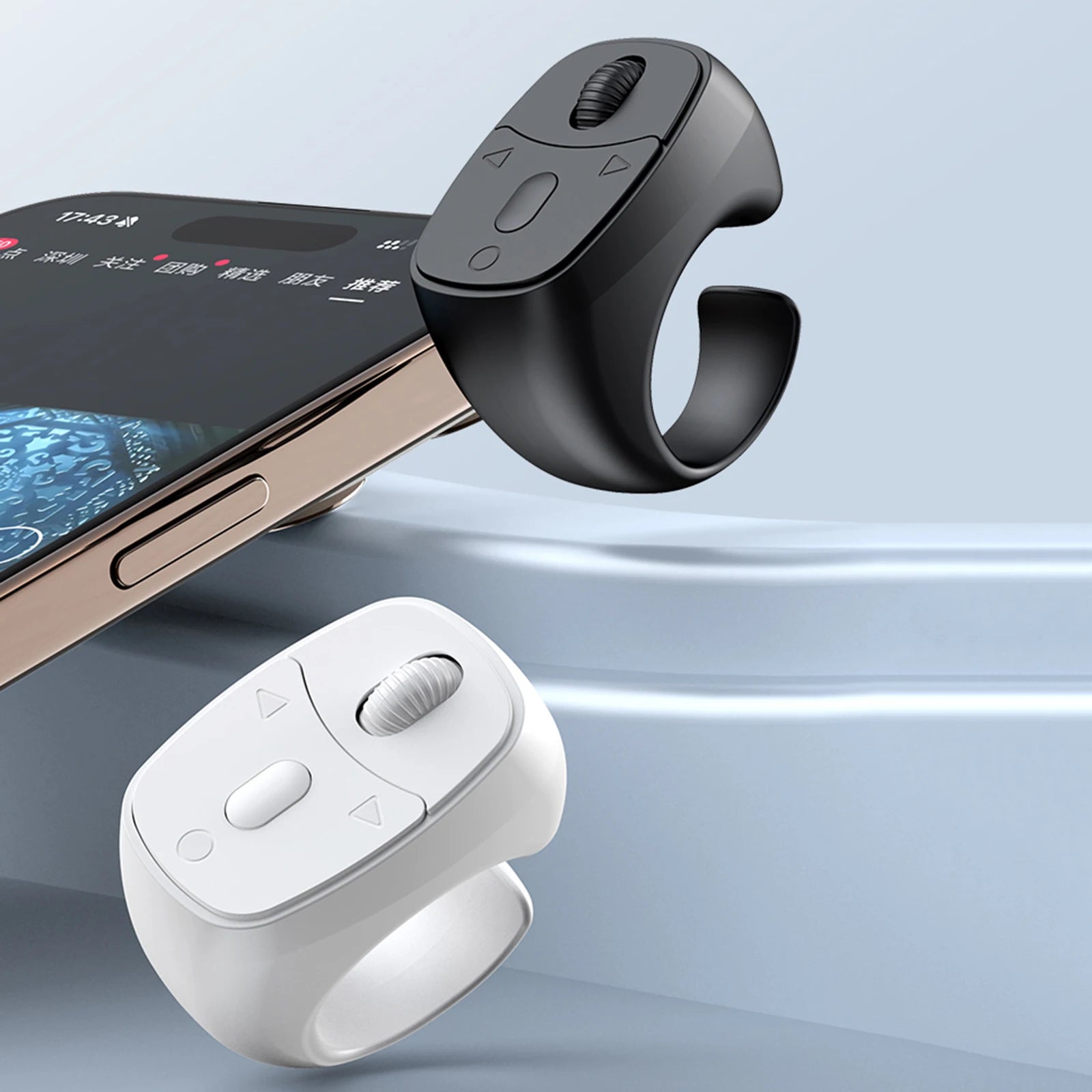Bluetooth-Compatible 5.3 Remote Control Mouse Finger Ring Mouse Fingertip Remote Control Wireless Camera Shutter Selfie Button