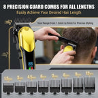 Professional Hair Clipper Set for Men, Rechargeable Cordless Hair Trimmer with LCD Display, 1pc/2-in-1/3-in-1 Grooming Kit with Foil Shaver & T-Blade Trimmer, Barber Haircut Machine with Accessories