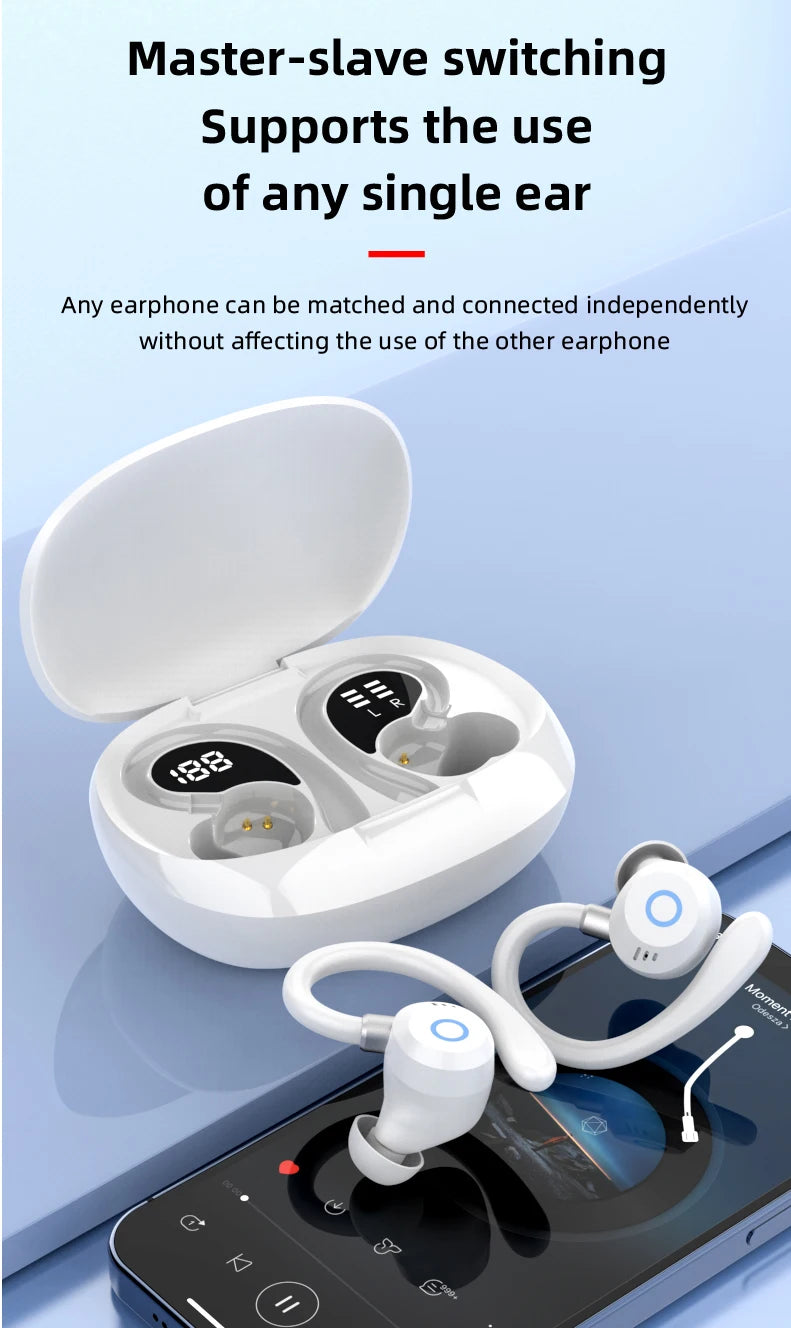K09 Wireless Earphones Bluetooth Earbuds Dual Ear In-Ear Headphones with Digital Display Noise Reduction for Business And Sports