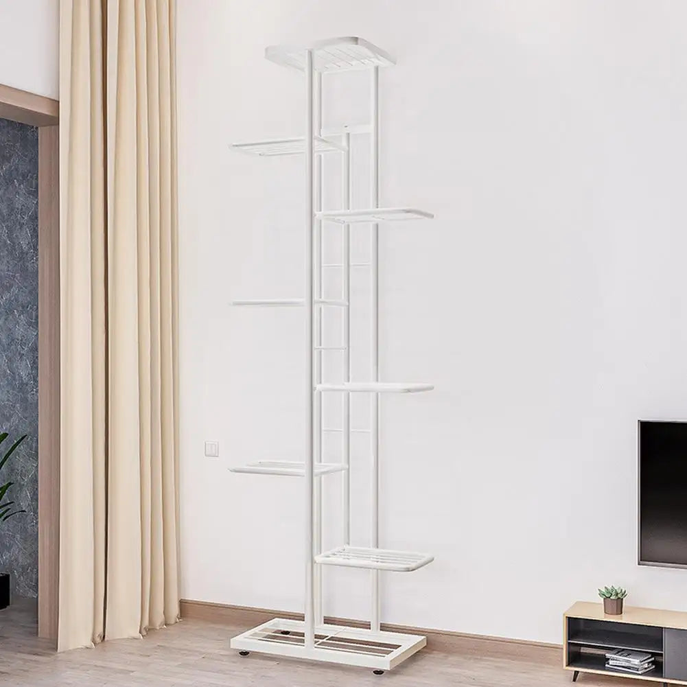 8 Tiers Metal Plant Stand, Indoor Outdoor 9 Potted Plant Holders, Tiered Plant Shelf, Metal Flower Display Rack For Gaden
