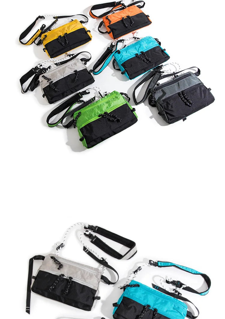 Outdoor Sports Crossbody Sling Bag Nylon Retro Waterproof Tear-Resistant for Cycling Running Hiking Outdoor Essentials
