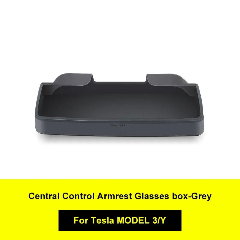 For Tesla Model 3 Model Y Accessories 2023 Central Control Armrest Box Phone Pocket Car Glasses Case Storage Tray Auto Parts