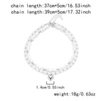 Rinhoo Double Layer Imitation Pearl Choker Necklace for Women Elegant Heart Pendant Necklace Versatile Jewelry Gift