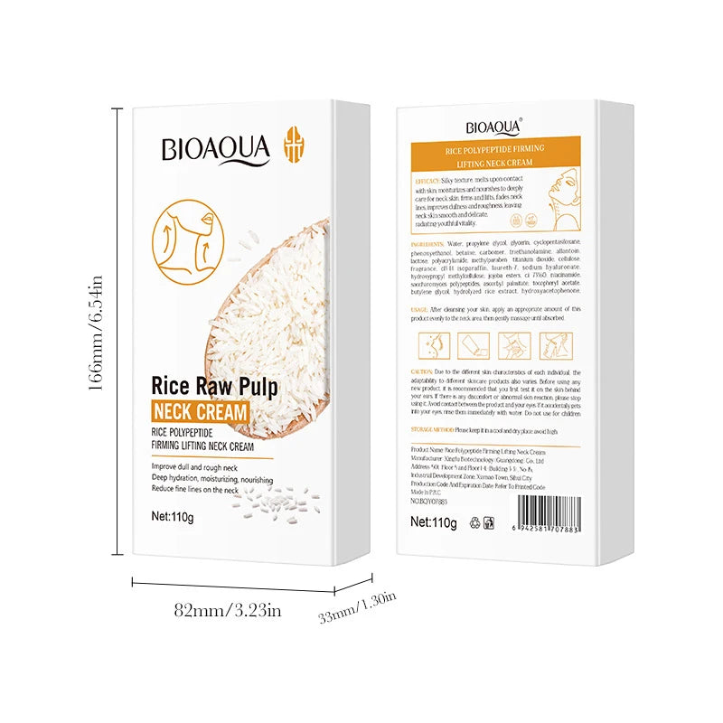 Korean Rice Raw Pulp Neck Cream Moisturizing Reduce Neck Lines Lightweight & Non-greasy Improve Dull Rough Daily Neck Care