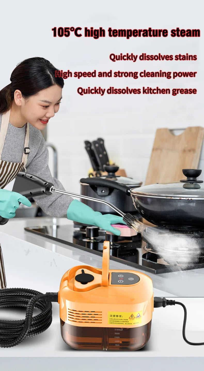 Handheld High Pressure Steam Cleaner High Temperature Household Cleaning Machine For Kitchen Car Sofa Window Tile Mirror