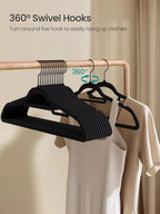 10/20/50 Pack Premium Velvet Hangers, Non-Slip Flocked Felt Hangers, Sturdy Clothes Hangers with 360° Rotatable Hook, Heavy Duty Coat Hanger, Durable Slim Hanger for Closet Space Saving