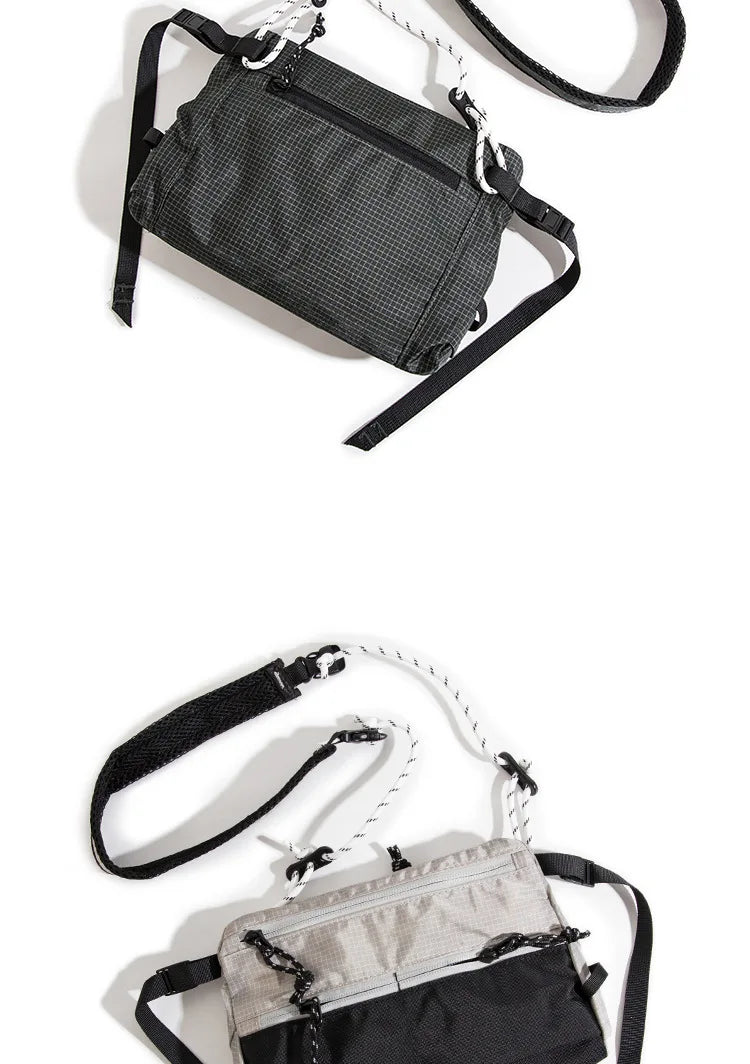 Outdoor Sports Crossbody Sling Bag Nylon Retro Waterproof Tear-Resistant for Cycling Running Hiking Outdoor Essentials