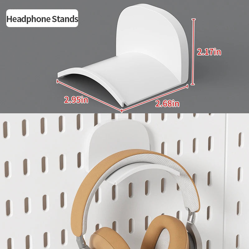 Home & Office Desktop Pegboard: Height-Adjustable Standing Storage Rack for Supplies, Also for Decorative Figurine Display