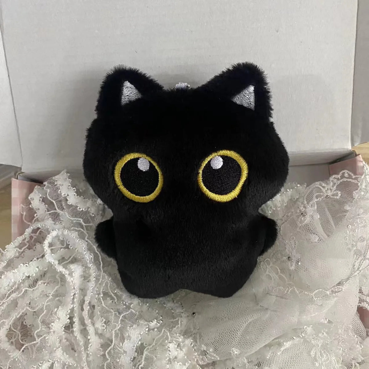 @NEW Cute Black Cat plush toy Doll Small Pendant Cuddly Pillow Cushion Ins Black Cat Plush Toy Doll for Boy Girl Birthday Gifts