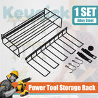 Set Of Multi-Function Heavy Duty Power Tool Storage Rack, Double-Layer Wall-Mounted Tool Organizer, Non-Slip And Anti-Drop Design, Garage Drill Tool Rack, For Charging Drills,Workshops And Tool Rooms, Storage Rack