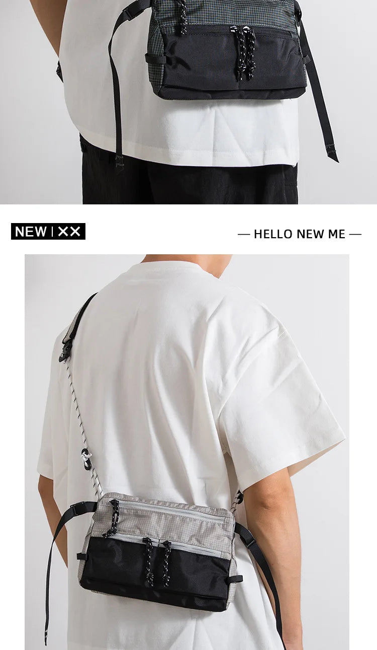 Outdoor Sports Crossbody Sling Bag Nylon Retro Waterproof Tear-Resistant for Cycling Running Hiking Outdoor Essentials