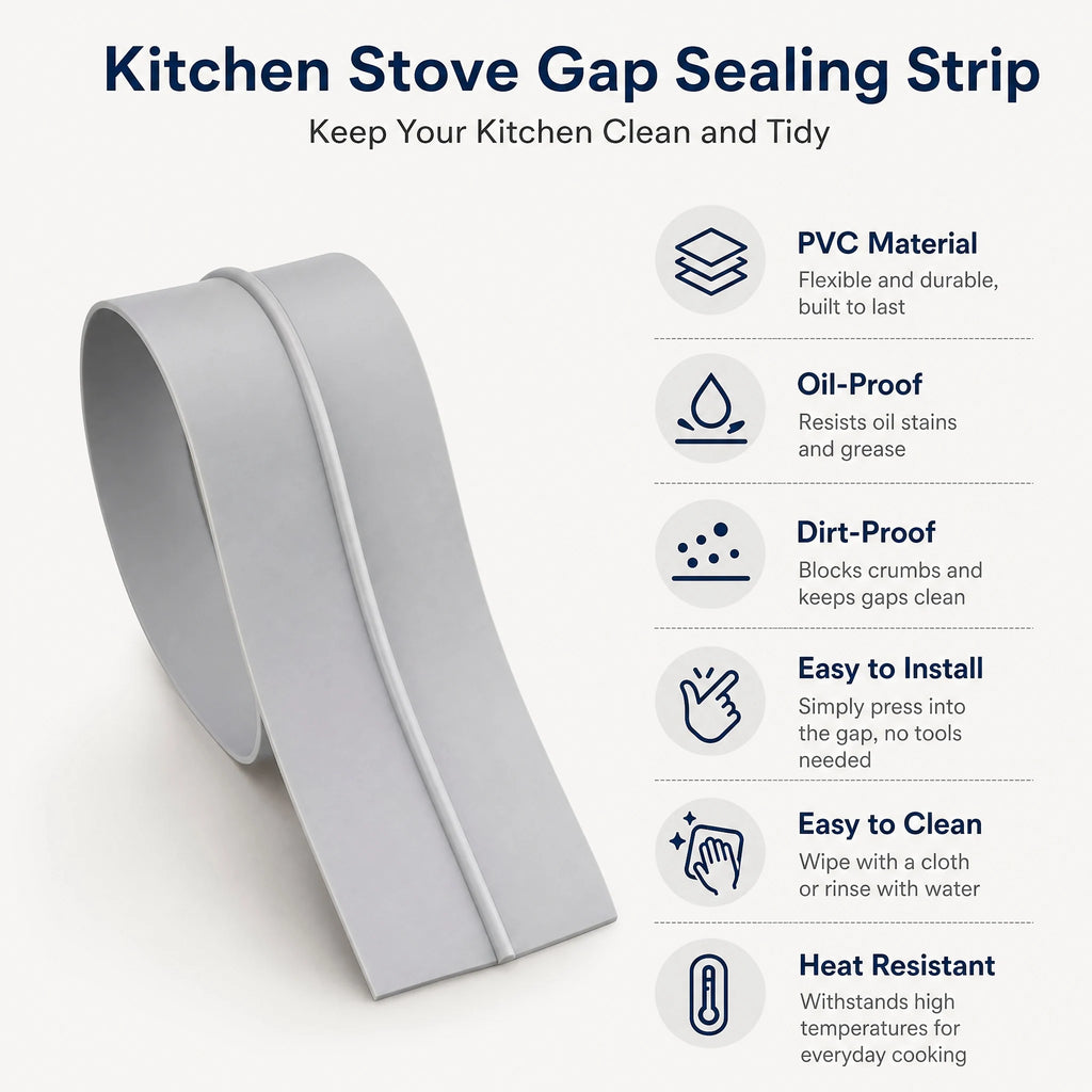 2PCS Kitchen Stove Gap Cover, PVC Self-Adhesive T-Shaped Seal Strip Oil Proof, for Countertop Sink Cabinet Gap Filler, Grey