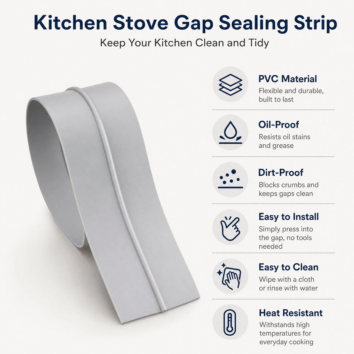 2PCS Kitchen Stove Gap Cover, PVC Self-Adhesive T-Shaped Seal Strip Oil Proof, for Countertop Sink Cabinet Gap Filler, Grey