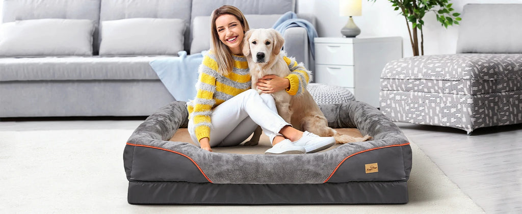 Jumbo Large Orthopedic Dog Bed Memory Foam Pet Sofa Couch Waterproof Elevated Cushion Warm Puppy Bolster Couch Removable Cover