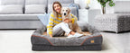 Jumbo Large Orthopedic Dog Bed Memory Foam Pet Sofa Couch Waterproof Elevated Cushion Warm Puppy Bolster Couch Removable Cover
