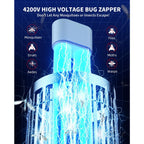 Minimoon Bug Zapper Outdoor Mosquito Zapper with Dual LED Light 4200V Fly Zapper 15W Electric Fly Traps Outdoor IPX4 Insect Trap