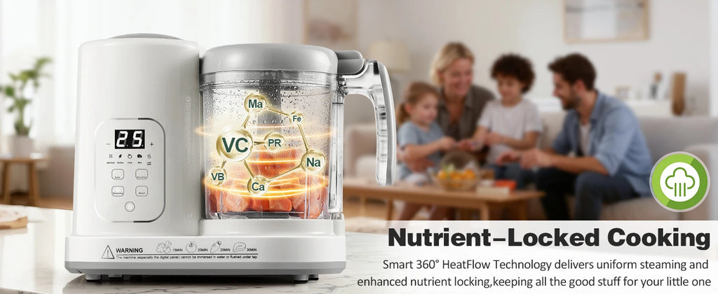4-in-1 Auto-Clean, BPA-Free, for 4-12 Months Baby Food Maker Steamer Blender