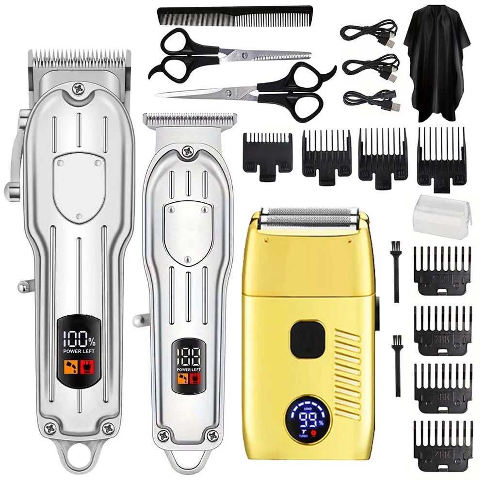 Hair Clippers Electric Razor Shavers for Men USB Rechargeable Clippers and Trimmer Beard Trimmer Barber Kit Professional Clipper