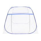 1.8M Blue Bed Cover Total Enclosed Anti-Mosquito Bed Canopy with Storage Bag Triple Door Double Zip Design Easy Installation