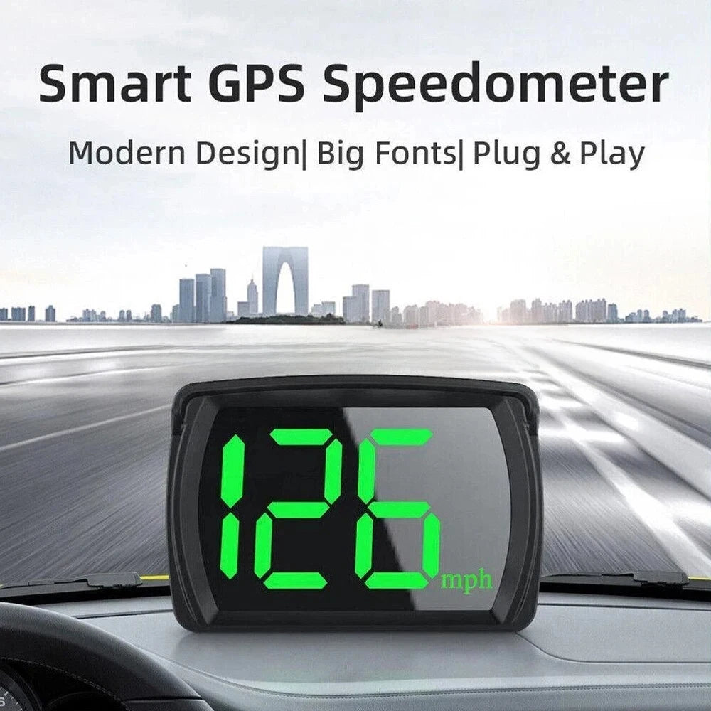 NEW Universal Car GPS Digital HUD Speedometer Dual Chips KMH MPH Reminder Meter HD LCD Display Plug Play For All Vehicle PH043