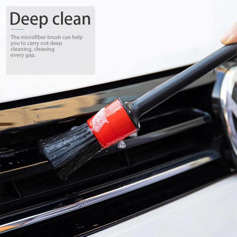SEAMETAL 5pcs Car Detailing Brush Set Car Dashboard Air Conditioner Air Outlet Wheel Brushes for Car Interior Cleaning Tools